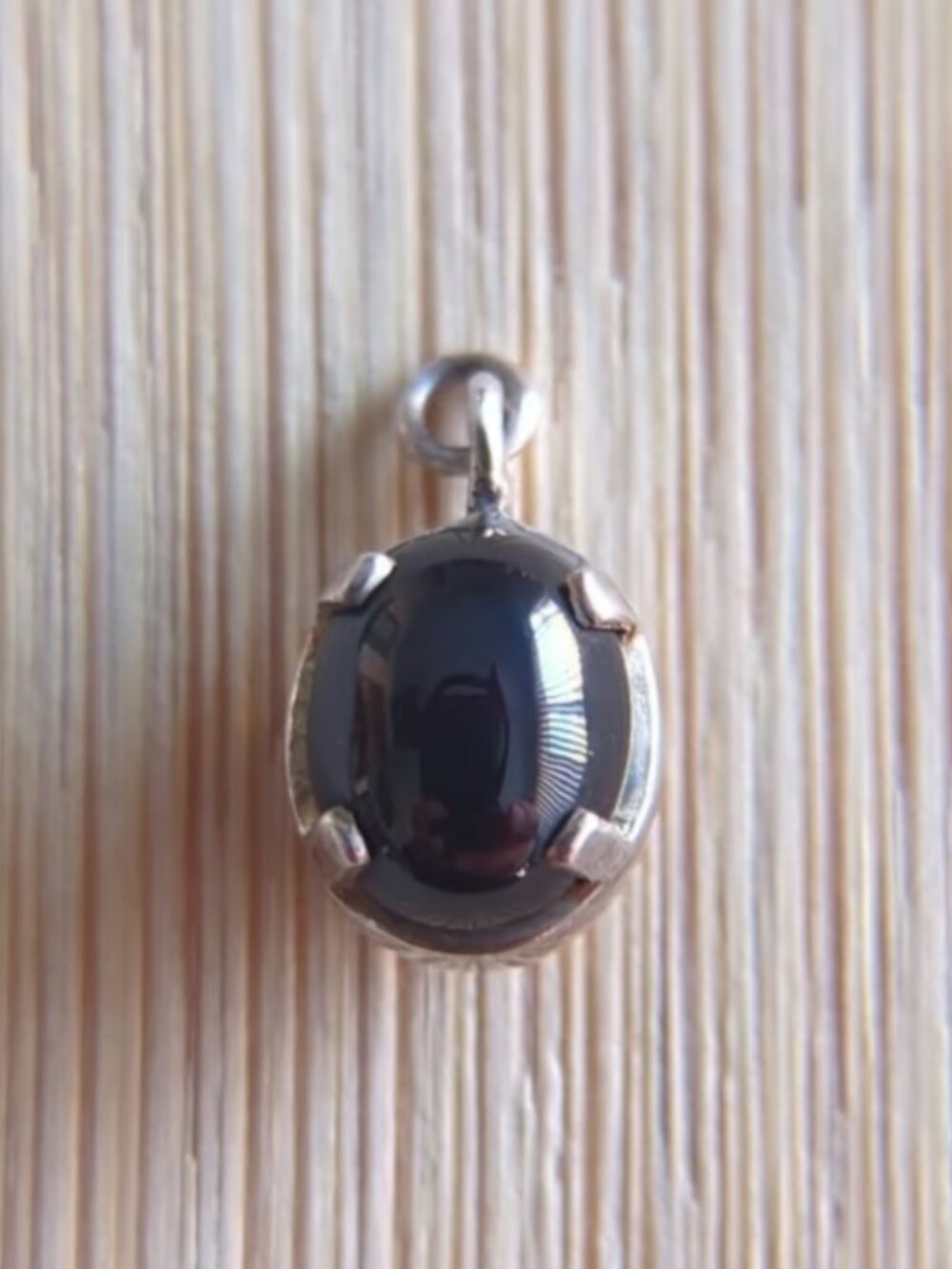 black onyx sterling silver pendant